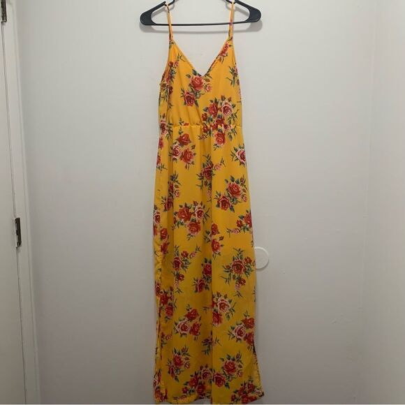 Divided Yellow Floral Spaghetti Strap Dress Size 6 - Picture 3 of 11
